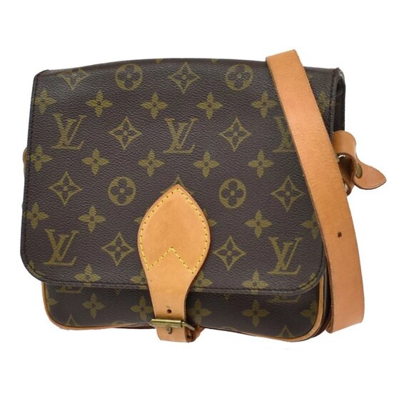 LOUIS VUITTON Cartouchiere MM Shoulder Bag Monogram Leather Brown - Picture 1 of 16